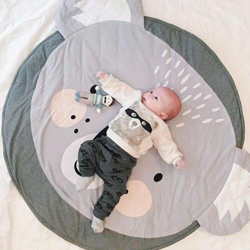 Nordic Style Home Textile Cartoon Cute Koala Baby Kids Crawling Blanket Cats Play Game Mats Round Floor Sleep Carpet Game Pad