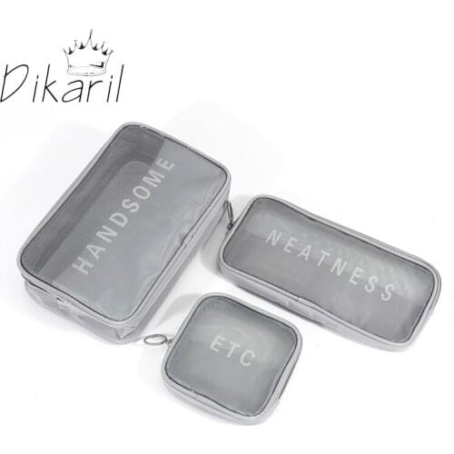 Dikaril Travel Cosmetic Bag Women Zipper Make Up Transparent Makeup Case Organizer Storage Pouch Toiletry Beauty Wash Kit Bags