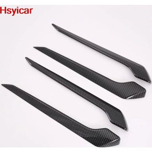Hsyicar For Toyota RAV4 RAV 4 2019 2020 Car Side Inner Door Decorative Sills Frame Sticker Cover Trim Interior Accessories ABS