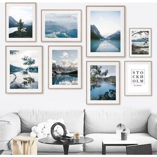 Canyon Lake Mountain Sky Forest Landscape Wall Art Canvas Painting Nordic Posters And Prints Wall Pictures For Living Room Decor