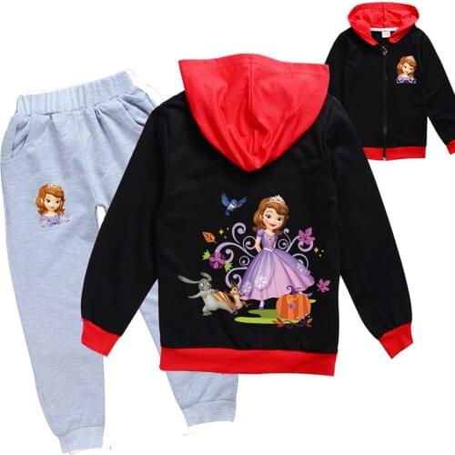 Sofia Baby Clothing Sets Cotton Sport Suit Boy Girl Spring Autumn Hoodies Coat Pant 2pcs set Costumes Kids Clothes