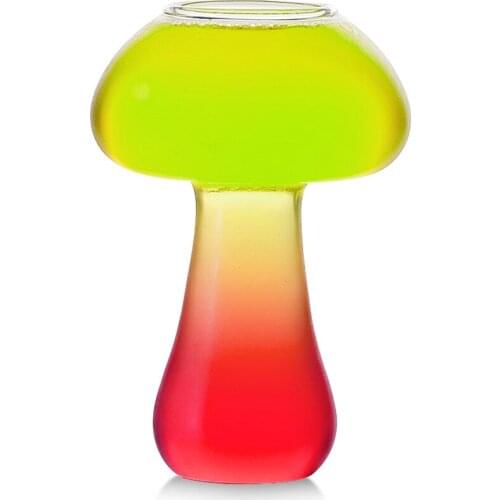 280ML Cute Mushroom Cocktail Glass Bar Red Wine Cup Transparent Glass Juice Drinking Cups Whiskey Goblet Mug Bar Drinkware Tools