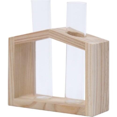 Small fresh log hydroponic plant Glass Vase Decoration creative office desk green plant decoration Vase Decoration