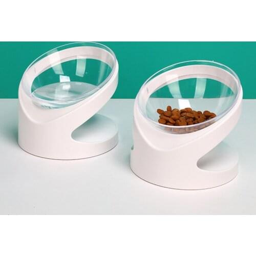 Non-Slip Pet Cat Bowl With Stand Transparent Puppy Food Bowl Food Container Protection Cervical Cat Water Bowls Pet Accessories