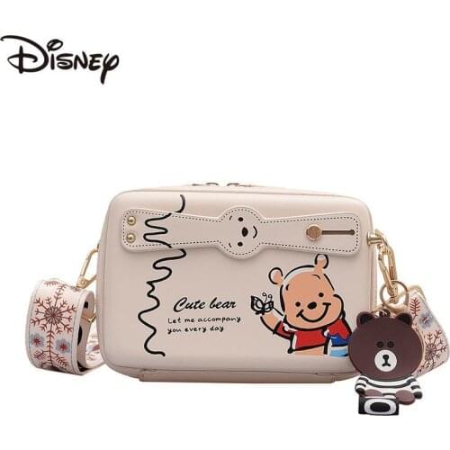 New Disney Cartoon Ladies One-shoulder Messenger Bag Cute Mickey Multifunctional Large-capacity PU Fashion Casual Ladies Wallet