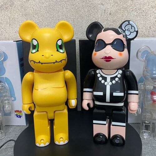 New super rare 400% Limited brand bear brick ABS material small dinosaur street art bear brick decoration Action Figure Gift