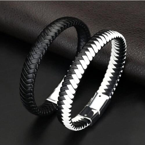 2019 Limited Pulseira Masculina Pulseira Feminina 22.5cm Braided Pu Leather Bracelets For Bangle & Bracelet Fashion Men Jewelry