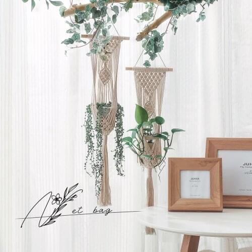 Macrame Plant Hanger Hanging Planter Decorative Flower Pot Holder Hanging Planter Basket Geometric Garden Decor