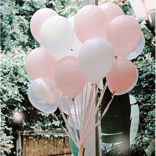 30pcs/lot Transparent White Tender Pink Baby Shower Happy Birthday Party Wedding Decoration Balloon