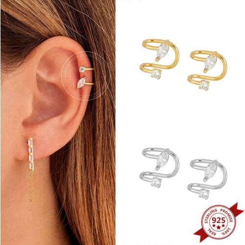 1PC 24k Gold-Plated /Silve Ear Cuffs for Women Crystal Ear Clips Earring No Piercing for Non Pierced Ears Fake Piercing Earrings