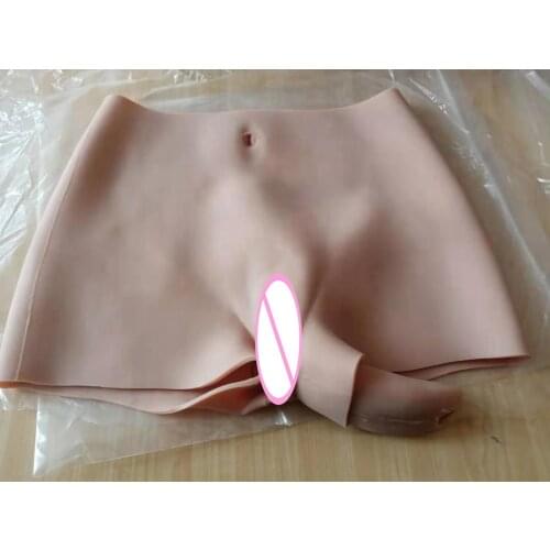 Silicone Realistic Vagina Panty 70CM Shemale Crossdresser Pussy Pants Transgender Artificial Sex Fake Underwear Enhancer Hip 1G