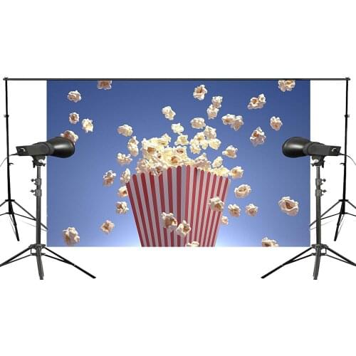 Blue Background Popcorn Full Moon Flying Children Studio Photography Background Kids Indoor Wallpaper Background 150x220cm