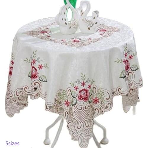 Modern Square Lace Embroidery tablecloth Table cloth mantel dining tea coffee Table Cover party kitchen Christmas wedding decor