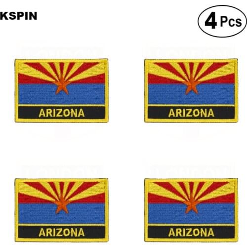 U.S.A Arizona Rectangular Shape Flag Iron on Saw on Patches Embroidered Flag Patches National Flag Patches for Clothing