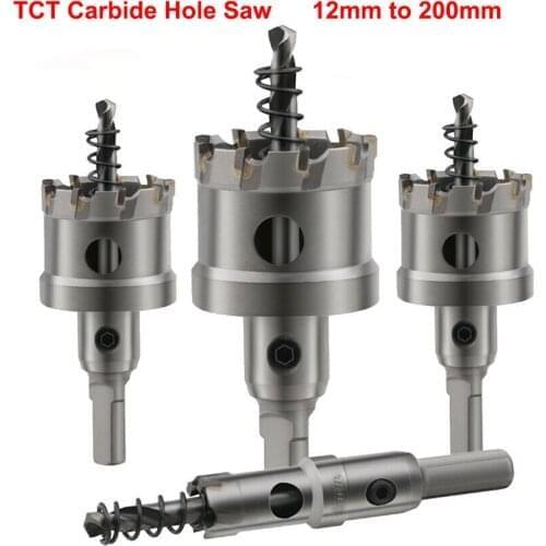 1pcs 23mm - 48mm TCT Hole Saw Drill Bits Alloy Carbide Cobalt Steel Cutter Stainless Steel Plate Iron Metal Cutting