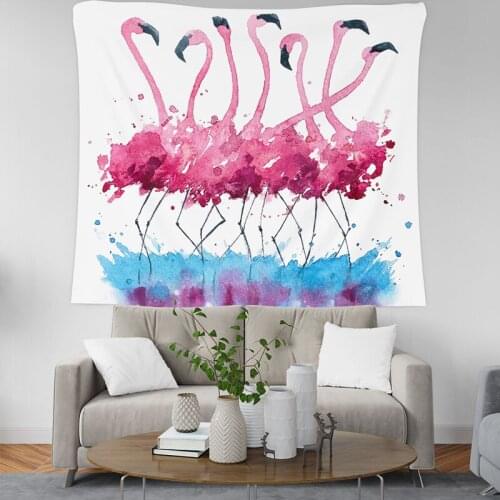 Tropical Flamingo Wall Hanging Tapestry Wild Animal Printed Blanket Towel for Living Room Bedspread Sheet Tablecloth Art Decor