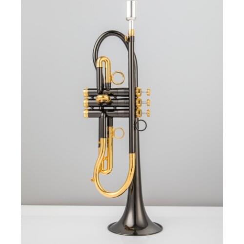 Real Pictures MARGEWATE Bb Tune Trumpet Black Nickel-Plated Brass Professional Musical Instrument With Case Free Shipping