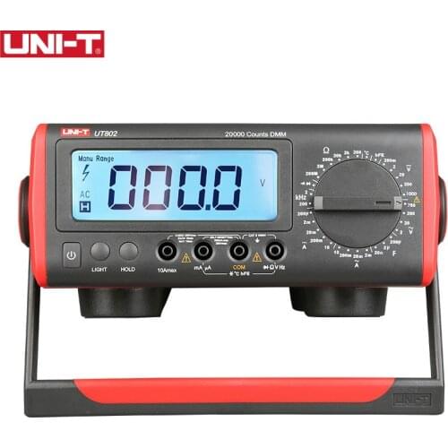 UNI-T UT802 LCD Display Bench Type Digital Multimeters Volt Amp Ohm Capacitance Hz 19999 Counts Tester High-Accuracy