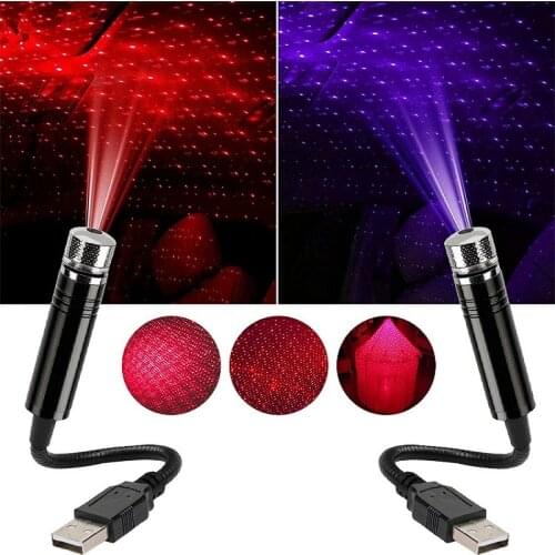 USB Car Roof Star Led Interior Light Starry Laser Atmosphere Ambient Projector Auto Decoration Bedroom Party Ceiling Home Decor