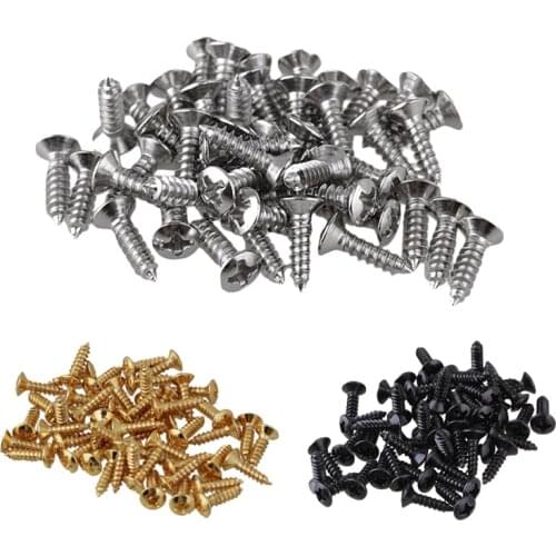 New 50x Guitar Bass Screws Parts for Scratchplates Pickguard, Silver