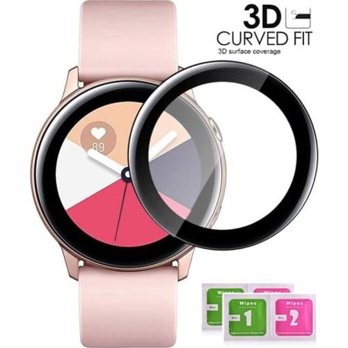 20D Screen Protectors Film Soft For Samsung Galaxy Watch Active 2 40mm 44mm Full Cover Curved Edge Protective Scratch Resistant