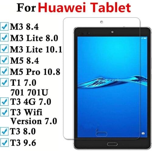 Protective Glass On The Tablet For Huawei Mediapad T3 7 Light M3 Lite M5 Pro T1 Wifi Version 8 8.4 9.6 10.1 10.8 Tempered Glas