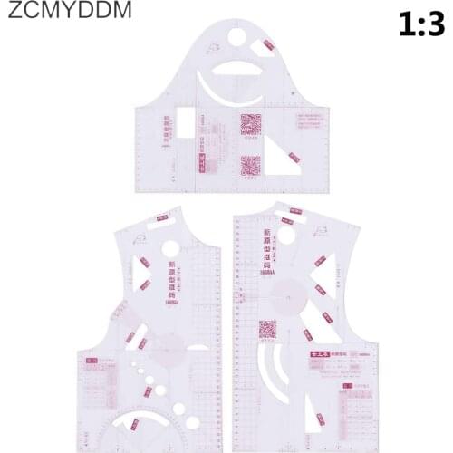 ZCMYDDM 3PCS/Set 1:3 Fashion Design Ruler Drawing Templete Garment Prototype Rulers for Pattern Making Cloth DIY Sewing Tools