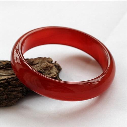 Natural inicio ensanchamiento genuino pulsera de ágata roja sub Calcedonia lady Yu Shiyu brazalete pulsera 60 --- 62mm