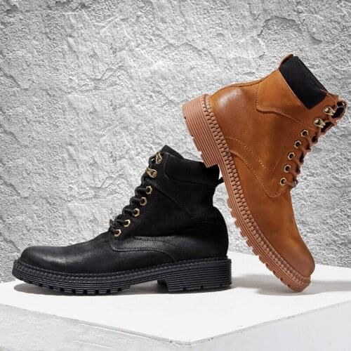 Winter Genuine Leather Velvet Warm Suede Boots British Chelsea Boots Fashion High Lace Up Snow Ankle Boots Bota Masculina