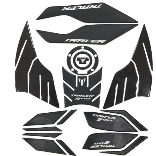 1 Set Motorcycle 3D Carbon Fibre Stickers Fuel Tank Cover Tank Pad Hand Gards 3M For Yamaha Tracer 900 GT 2018 2019