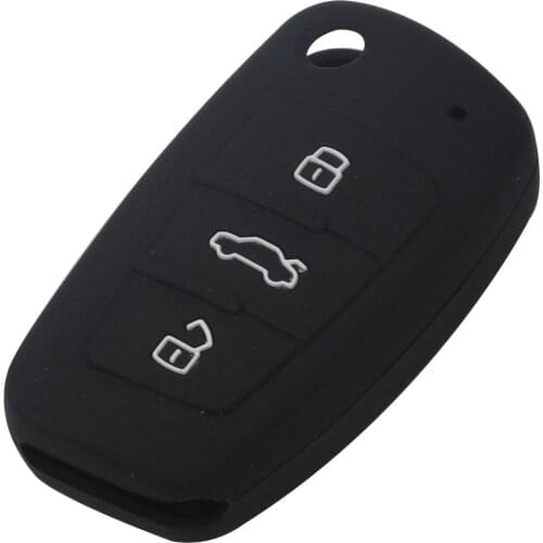 Jingyuqin 10pcs 3 Button Silicone Car Remote Key Fob Shell Cover Case For Audi A1 S1 A3 S3 A4 A6 RS6 TT Q3 Q7 2005- 2013