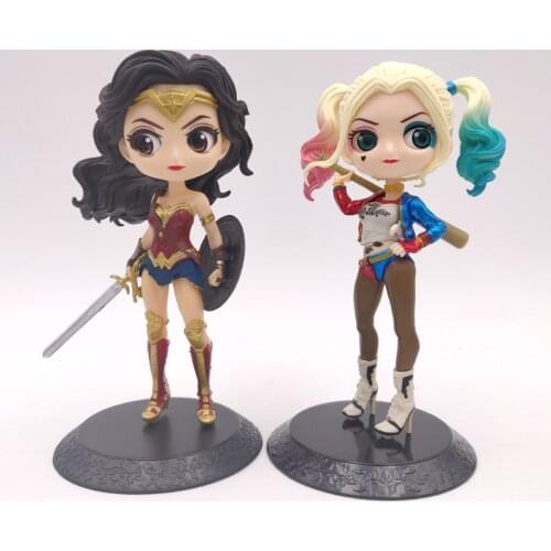 14cm Movie Qposket Harley Quinn Joker Acition Figure Toys Supergirl Wonder Woman Collectible Figurine Model Gifts Kids Toys