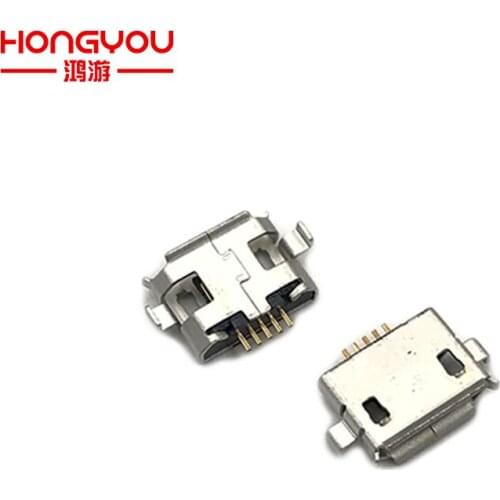 20PCS Micro USB 5pin Female Socket Charge Jack Dock Port Curly Mouth 2 Foot For Mobile Phone PDA Tablet Charging Connector