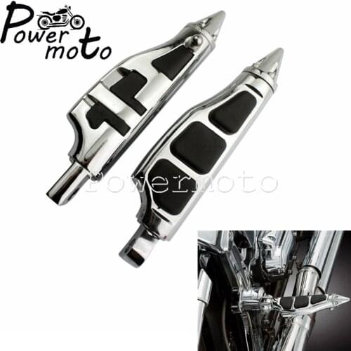 2x Chrome Motorcycle Rear Foot Pegs Male Peg Mount Stiletto Foot Pegs For Harley Touring Dyna Left Right Foot Rest Pedal Mount
