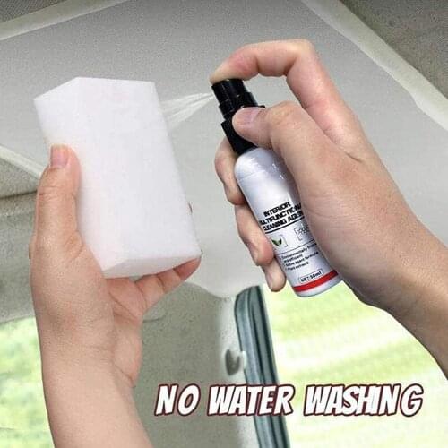 50ml Car Interior Cleaning Foam Dry Cleaner Panel Dashboard Home Sofa Stains Dust Remover Seat Leather Care Auto Detailing