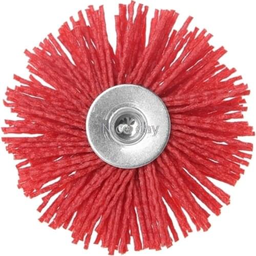 Deburring Abrasive Steel Wire Brush Head Polishing Red Nylon Wheel Cup Shank F15 20 Dropship