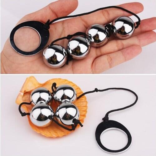 Stainless Steel Anal Beads Four Metal Butt Anal Plug Balls Kegel Vaginal Ben Wa Balls Sex Toys for Woman Intimate Sex Products