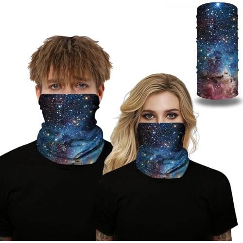 3D Galaxy Print Seamle Balaclava Scarf Neck Warmer Neck Gaiter Half Face Cover Head Bandanas Shield Headband Headwear Men Women