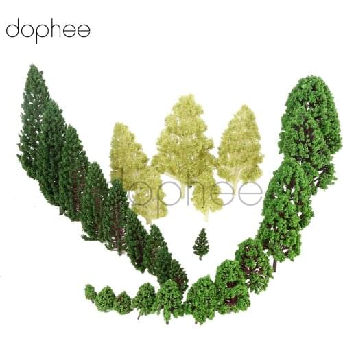 Dophee 12pcs Model aspen trees + 10pcs Model pyramidal trees + 5pcs Model poplar trees landscape Scene Scenery