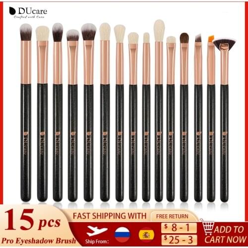 DUcare15pcs Black Makeup Brushes Set Eye Shadow Powder Foundation Brush For Makeup Best Blending Concealer Cosmetic makeup brush