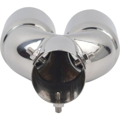 Muffler exhaust Dual Exhaust Tip Tailpipe 2.5 Inch Inlet 3\" outlet 8.1\" Length Polished Stainless 1.2mm Thickness (Double