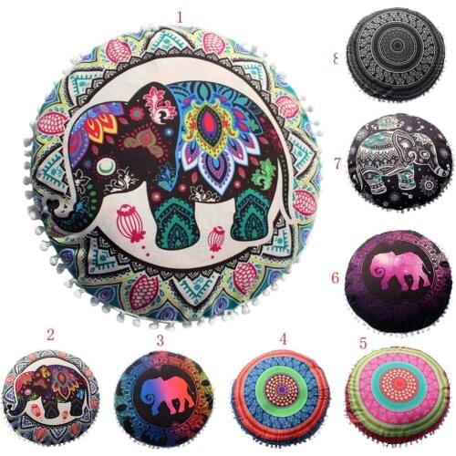 Hot Sale Round Pillow Case Indian Mandala Pillows Bohemian Home Decor Accessories Cushion Pillows Cover наволочки декоративные