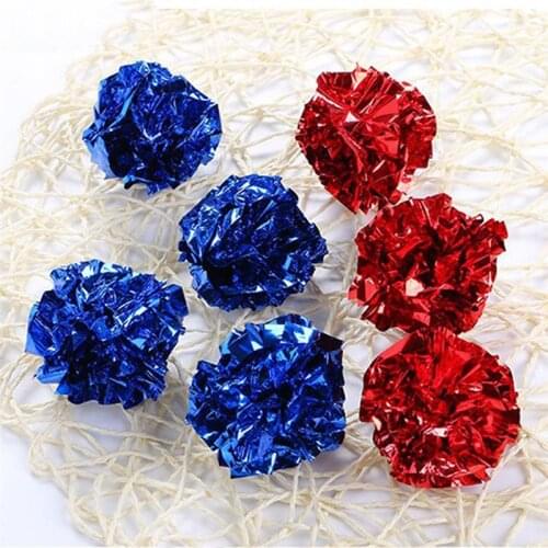 Cat Toy Mylar Crinkle Ball Ring Paper Interactive Mylar Balls Ring Paper Shiny Sound Ball Crinkly Ball Sound Toy Pet Play Balls