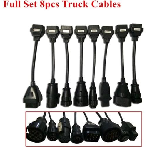 8pcs Truck Cables OBD2 OBDII Trucks Diagnostic tool connect cable 8 PCS Trucks Cables For delphis vd ds150e cdp