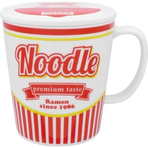 Creative and Taste Cup Noodles Instant Noodle Shape Mug Ceramic Cup with Lid Net Red Water Cup Instant Noodles Coffee Mug
