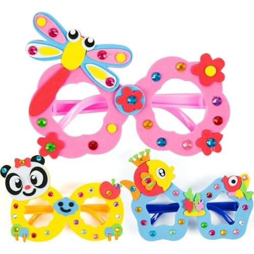 Creative DIY Glasses Baby Kids Children DIY Glasses Frame Educational Handmade Material Puzzles Crafts Toys for Infant Children
