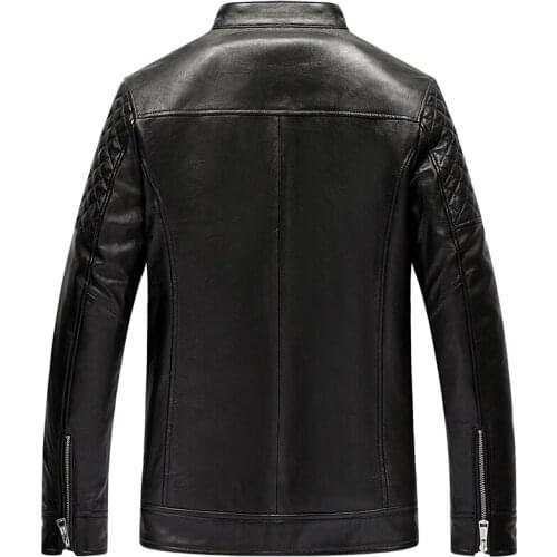 Mens Leather Autumn Winter Jacket Men Genuine Sheepskin Coat Motorcycle Jackets Plus Size 4xl 5xl Chaqueta 19-210 MY1664
