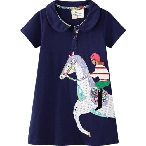 Dresses with collar baby girls clothing dresses horse girls Princess Flower Girl Dress Summer Tutu Wedding Birthday Party Dress