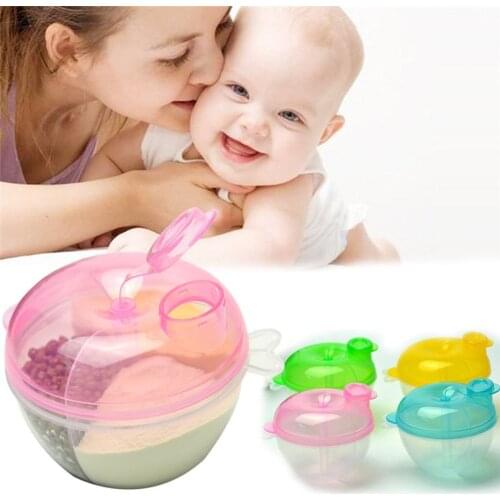 Portable milk powder food container storage box three grid milk powder box baby food storage baby feeding accessories