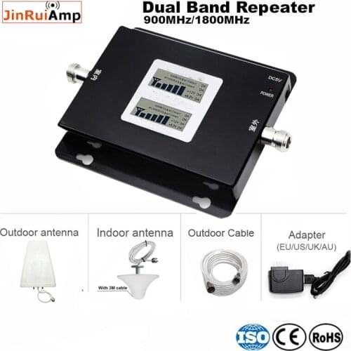 LCD Display GSM 900 4G LTE 1800 Repeater GSM amplifier 900 1800 mhz Mobile Phone Signal Booster 70dB Dual Band Repetidor Celular
